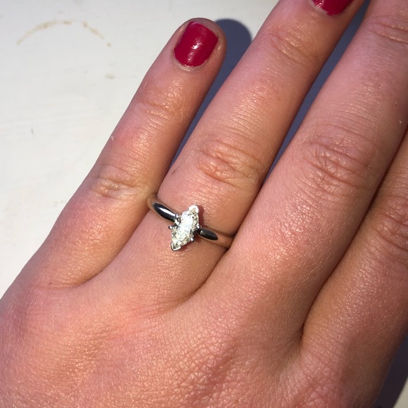 Diamond Ring White Gold Band - Picture 2 of 3